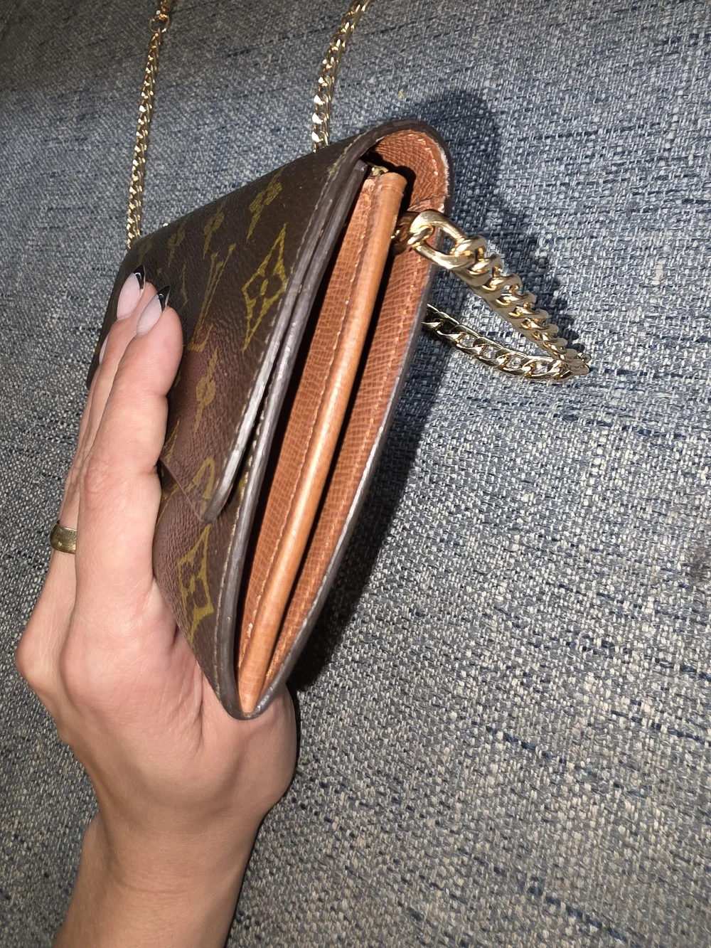 Louis Vuitton Brown Monogram Crossbody Wallet